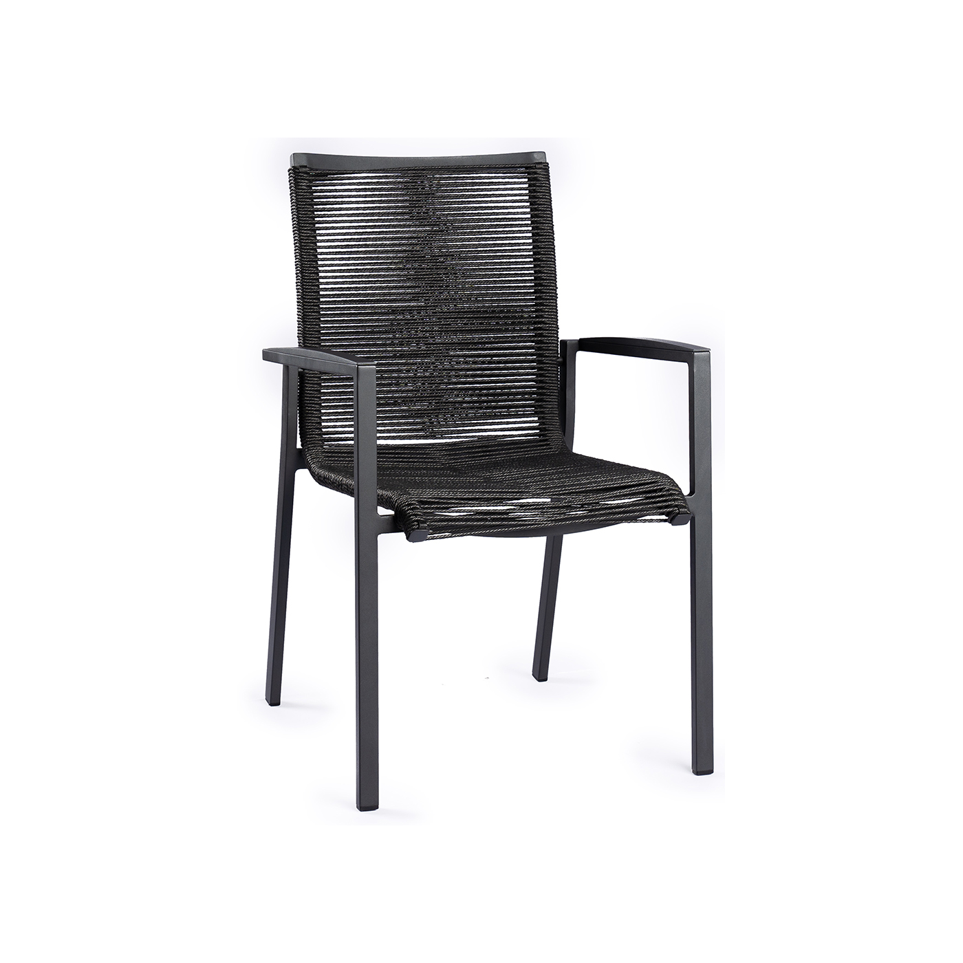 Foxx Alu Rope Stackable Chair Charcoal