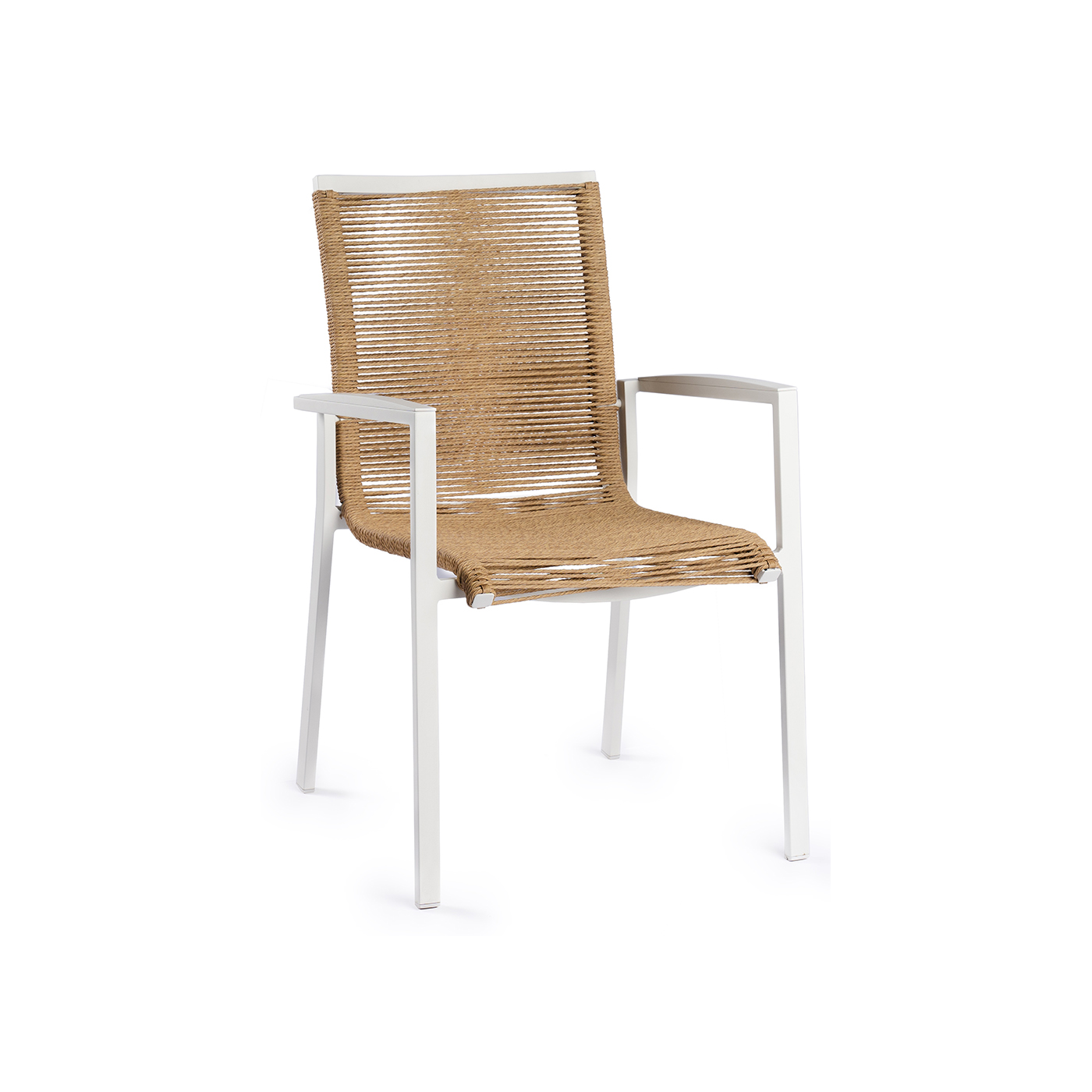 Foxx Alu Rope Stackable Chair Creme White