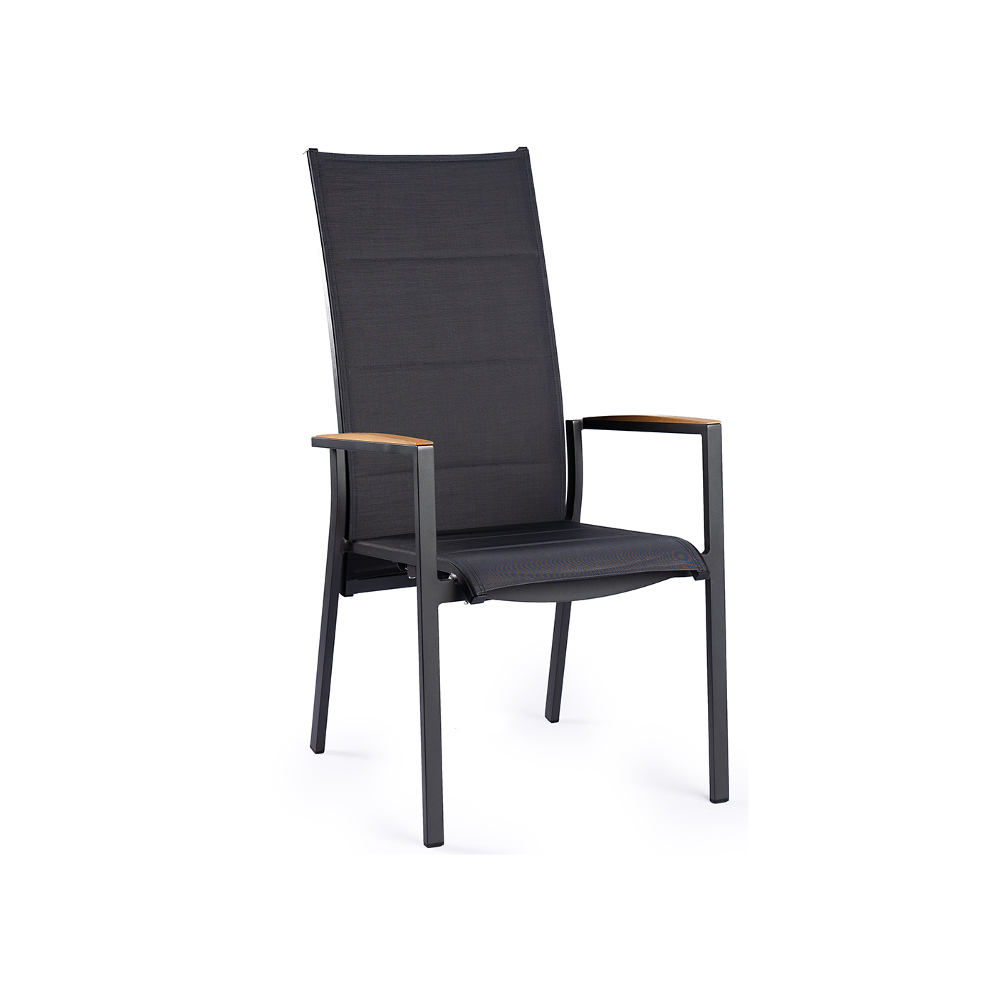 Foxx Teak High Back Stackable Adjustable Chair Charcoal
