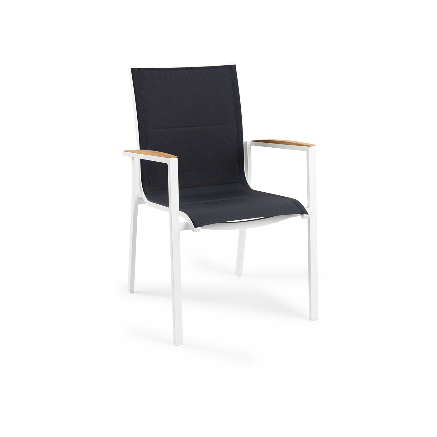 Foxx Teak Stackable Chair Creme White