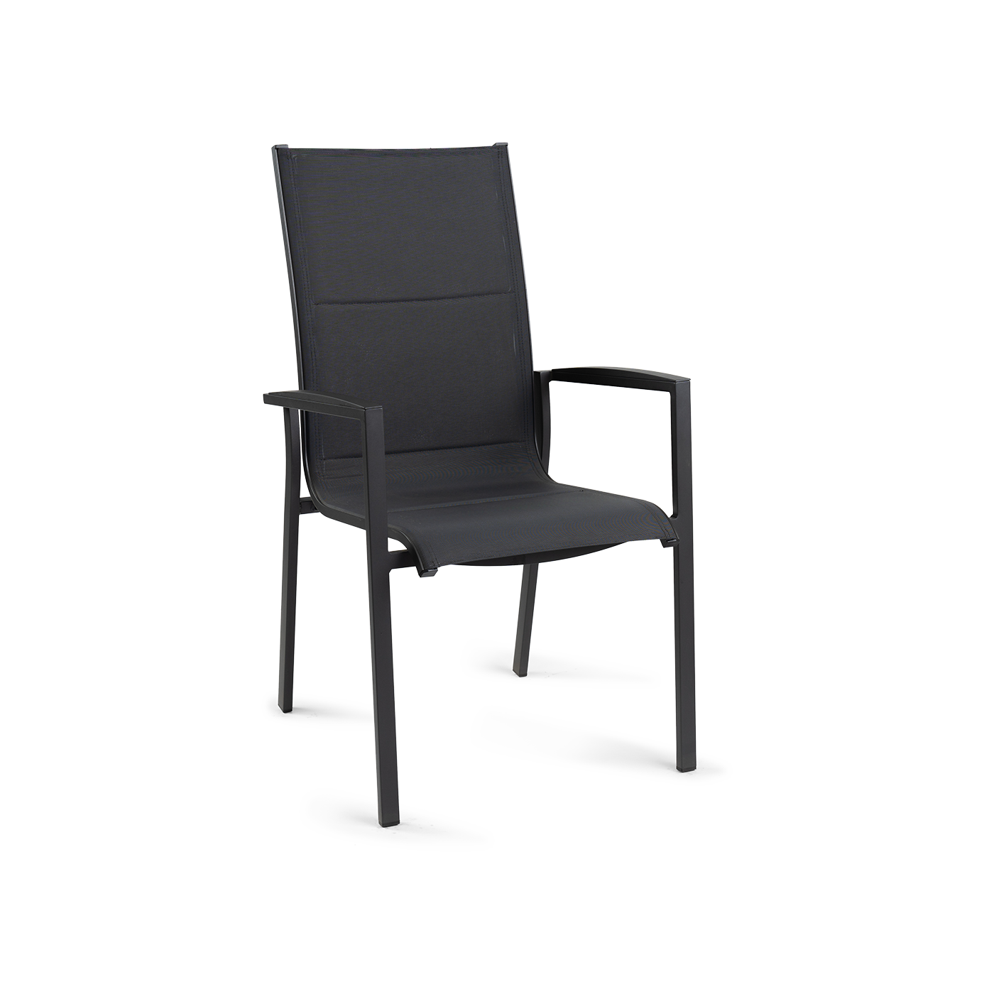 Foxx Alu High Back Stackable Chair Charcoal